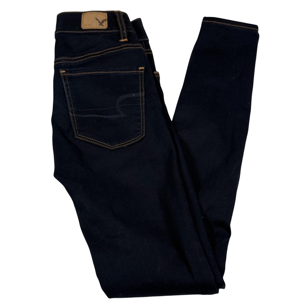 Retro American Eagle AEO‎ Jeans 00 Dark Wash Jegging Super Stretch Skinny Gen Z